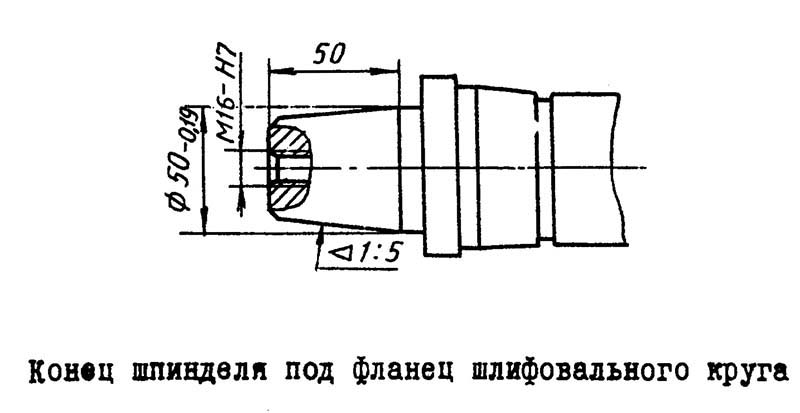 Кінець шпинделя шліфувального кола заточувального верстата 3М666ВФ2 Кінець шпинделя шліфувального кола заточувального верстата 3М666ВФ2